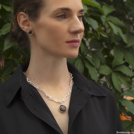 Колье Fiore Luna, COFFE AGATE